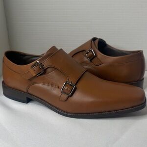 Johnston & Murphy Brown Leather Monk Strap Oxfords